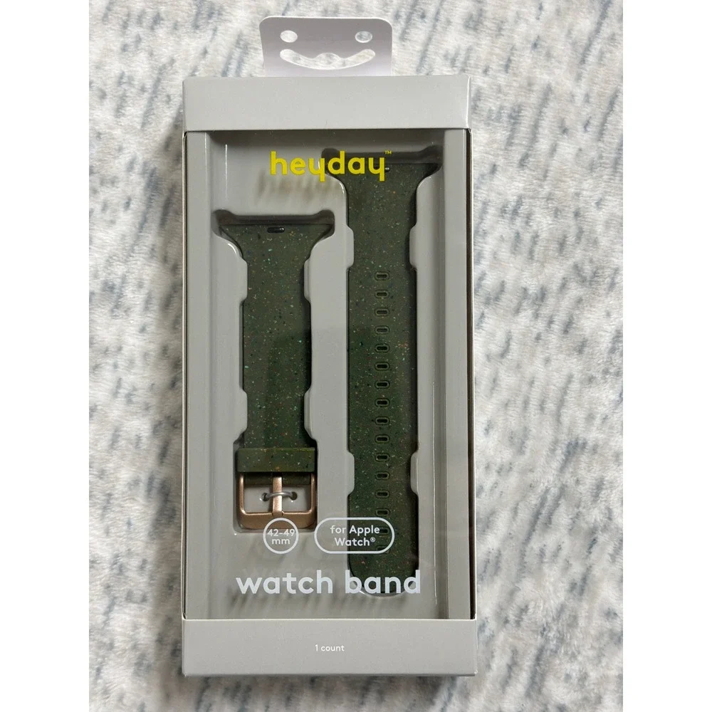 Heyday Apple Watch Band 42-49mm Dark‎ Green Speckled Rose Gold Buckle NEW